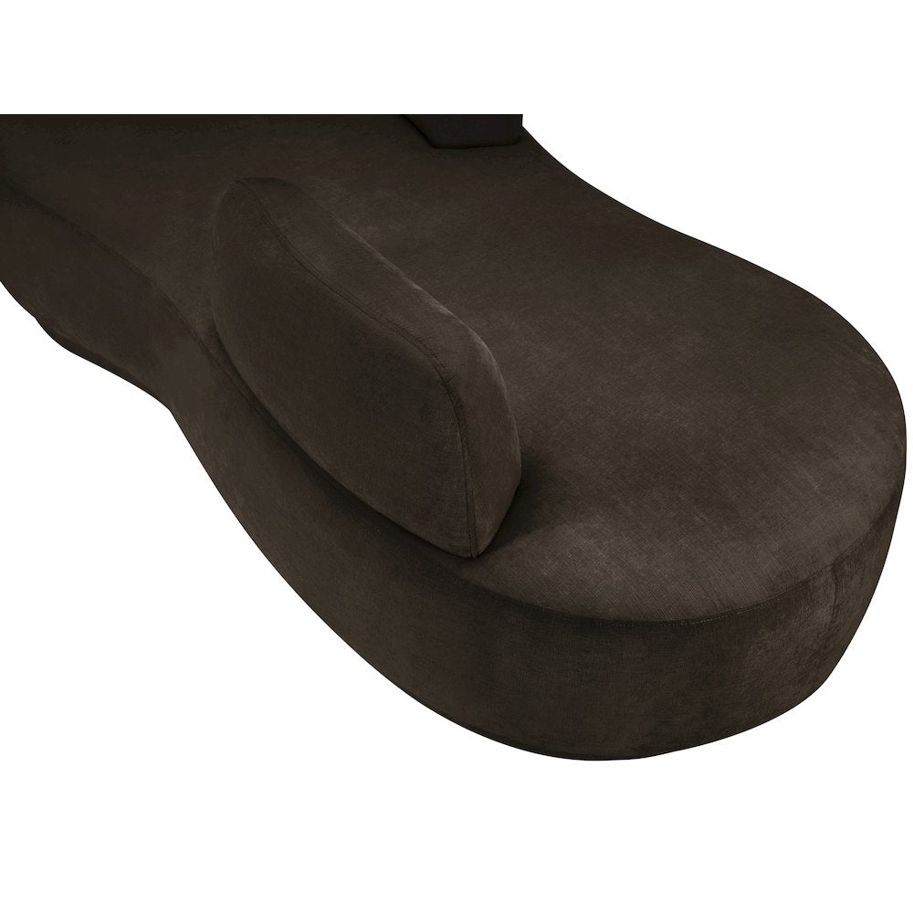 Argyle Brown Chenille Fabric Chaise/Loveseat