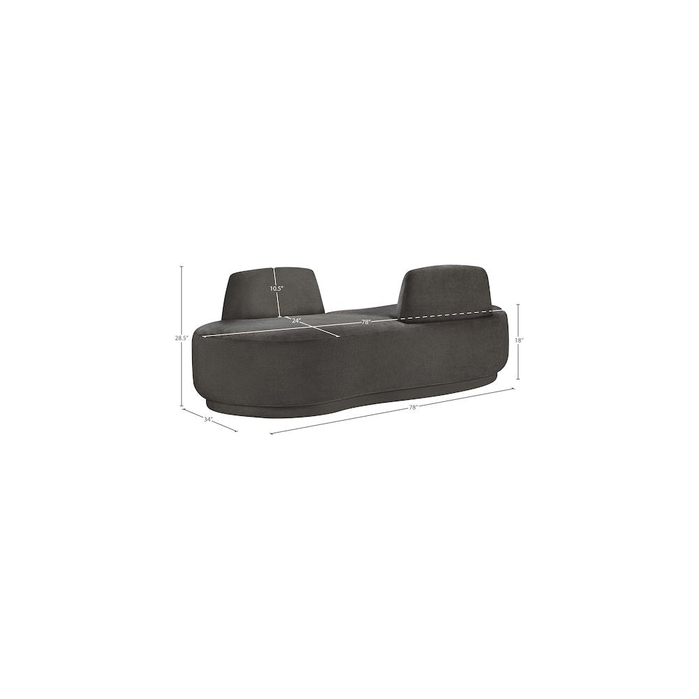 Argyle Grey Chenille Fabric Chaise/Loveseat