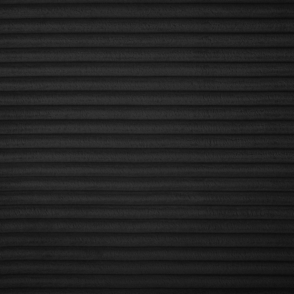Shaggy Black Corduroy Performance Fabric Modular Sectional