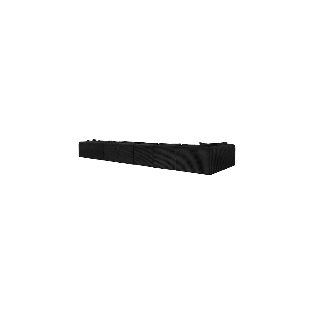 Shaggy Black Corduroy Performance Fabric Modular Sectional