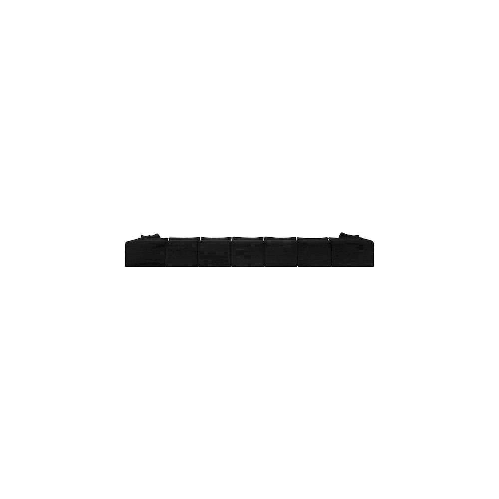 Shaggy Black Corduroy Performance Fabric Modular Sectional