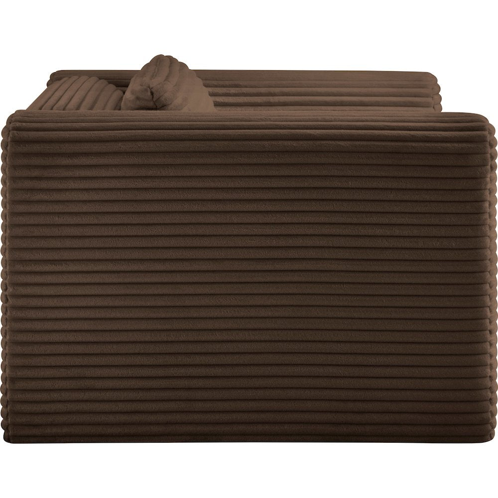 Shaggy Brown Corduroy Performance Fabric Arm Chair