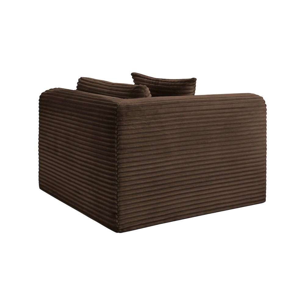 Shaggy Brown Corduroy Performance Fabric Corner Chair