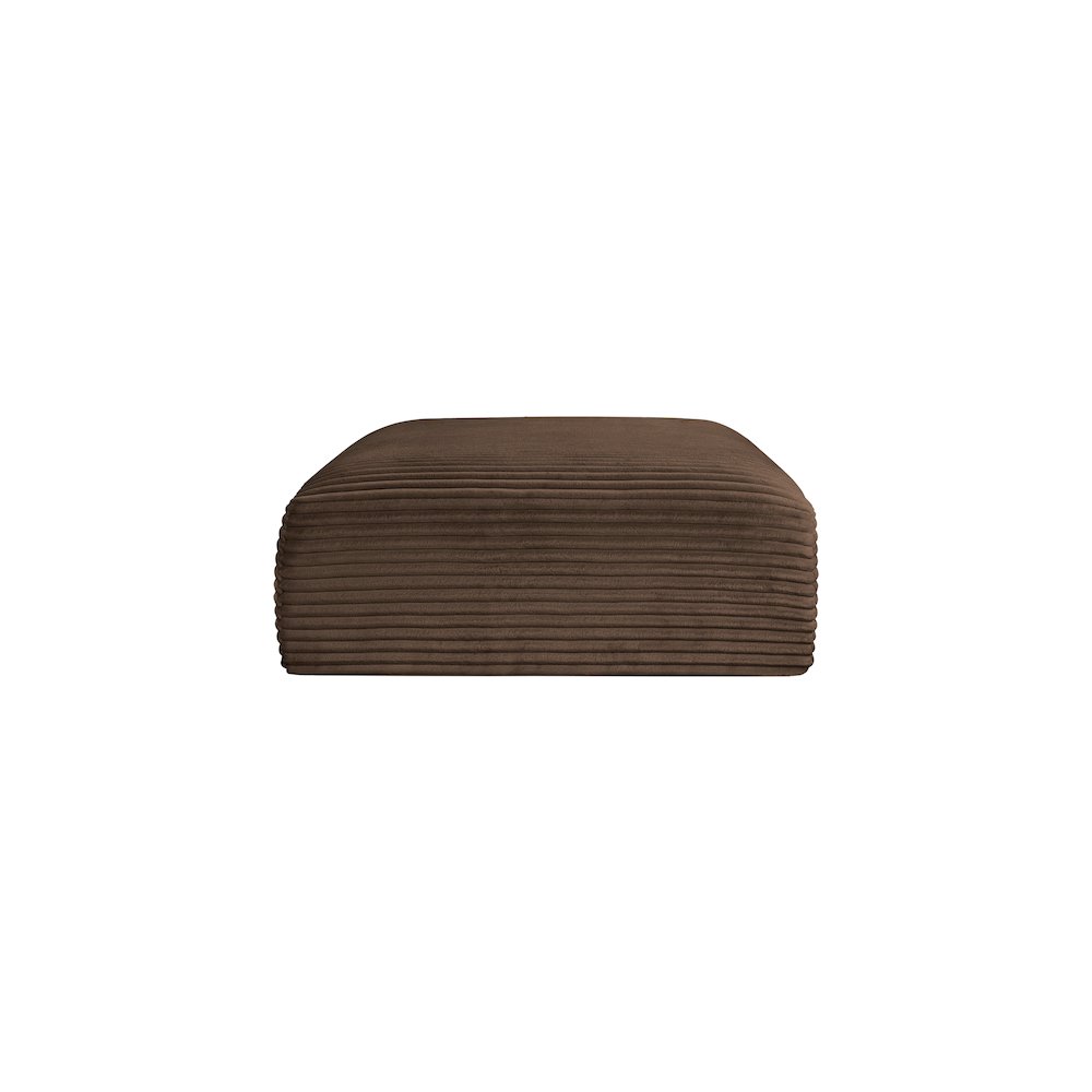Shaggy Brown Corduroy Performance Fabric Ottoman