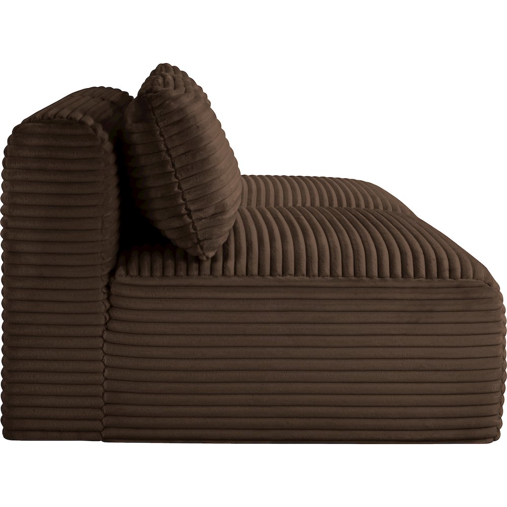 Shaggy Brown Corduroy Performance Fabric Modular Sofa