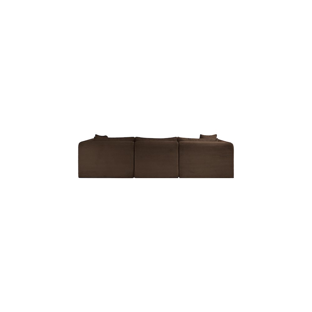 Shaggy Brown Corduroy Performance Fabric Modular Sectional