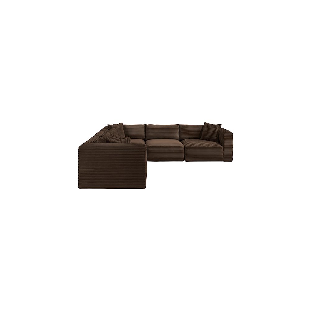Shaggy Brown Corduroy Performance Fabric Modular Sectional