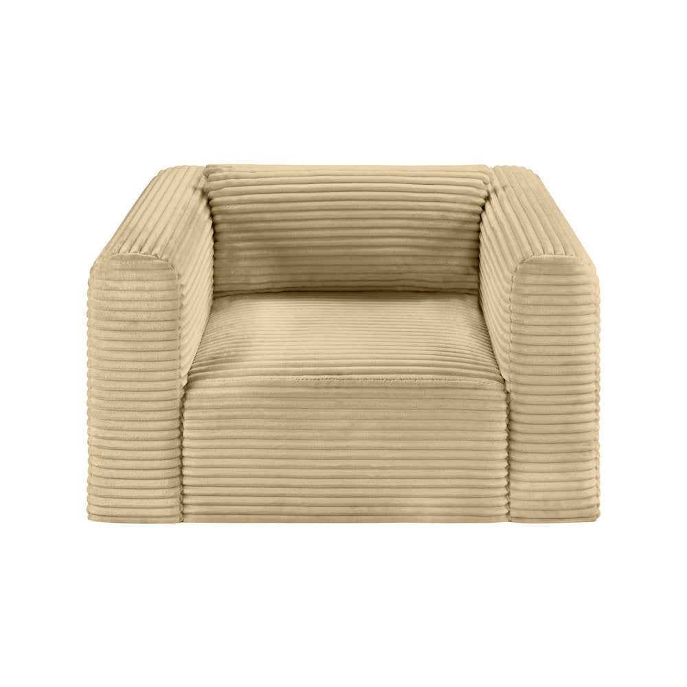 Shaggy Camel Corduroy Performance Fabric Arm Chair