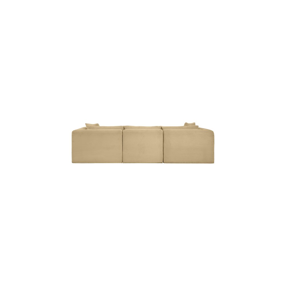 Shaggy Camel Corduroy Performance Fabric Modular Sofa