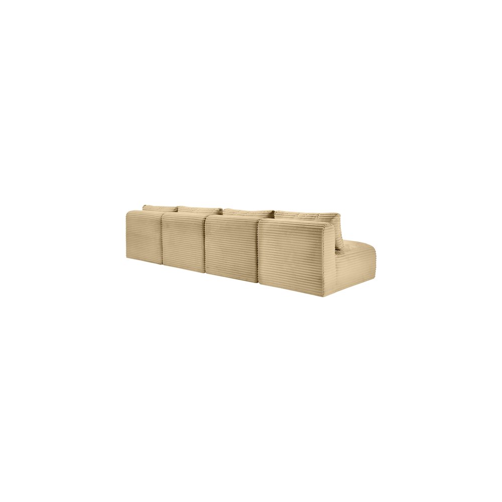 Shaggy Camel Corduroy Performance Fabric Modular Sofa