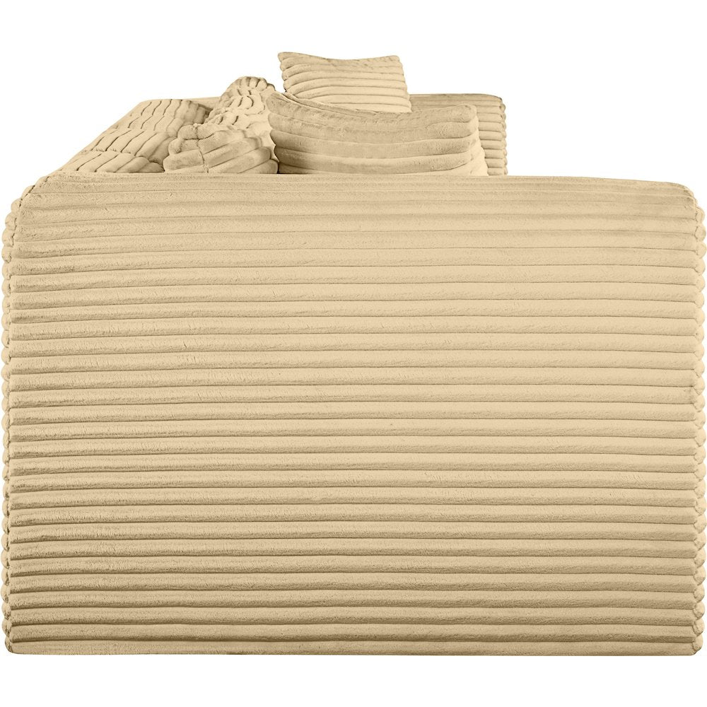 Shaggy Camel Corduroy Performance Fabric Modular Sofa