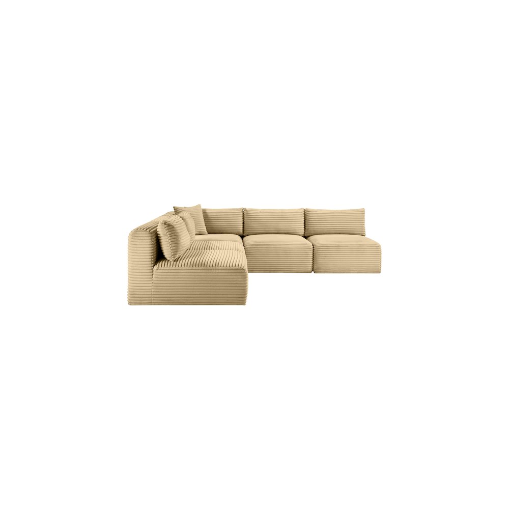 Shaggy Camel Corduroy Performance Fabric Modular Sectional
