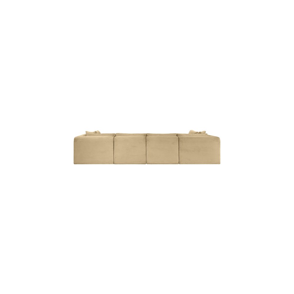 Shaggy Camel Corduroy Performance Fabric Modular Sectional