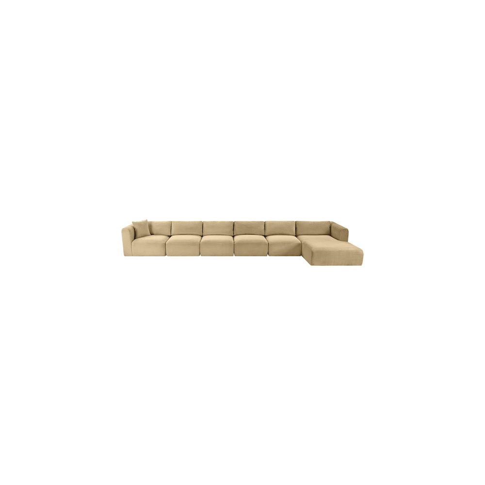 Shaggy Camel Corduroy Performance Fabric Modular Sectional