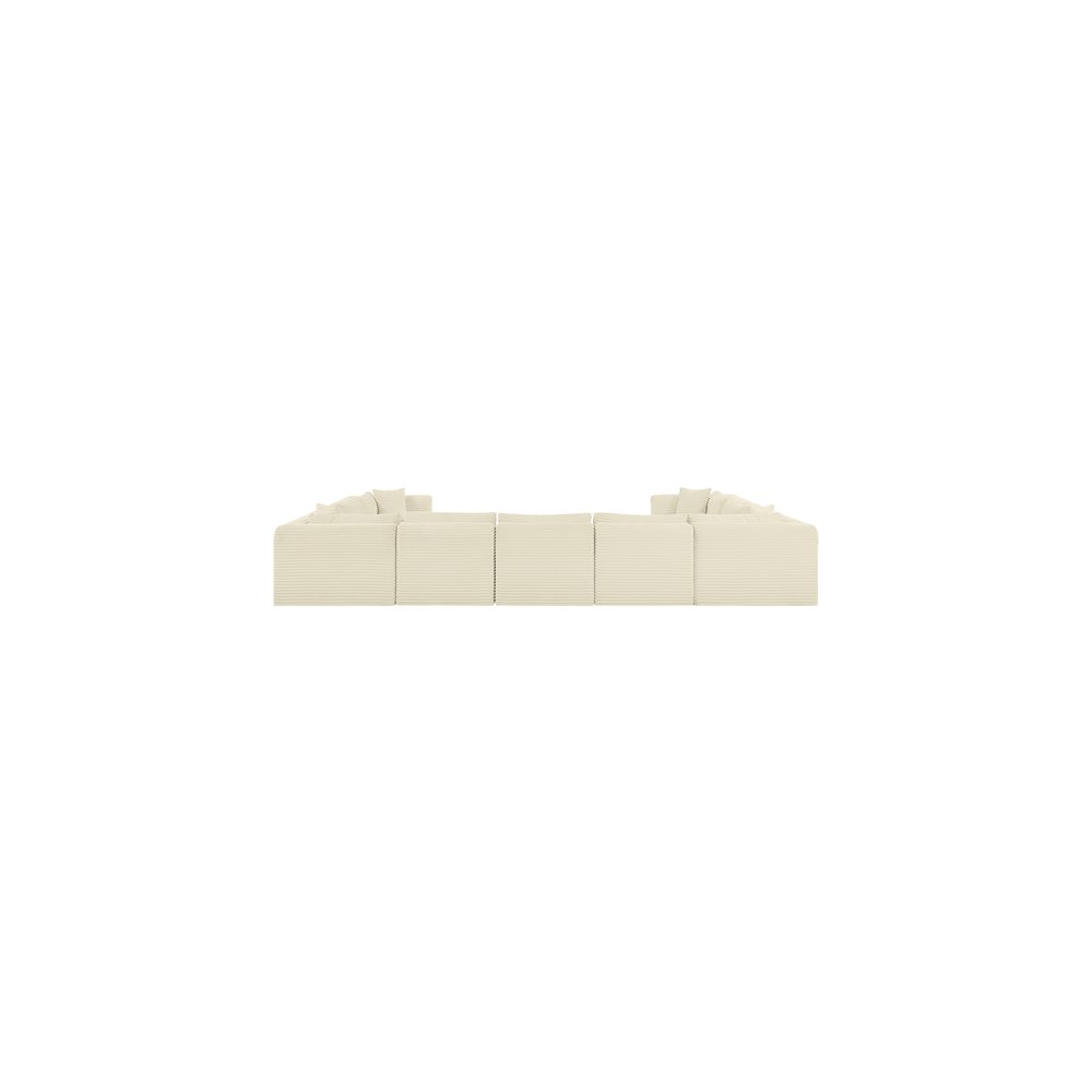 Shaggy Cream Corduroy Performance Fabric Modular Sectional