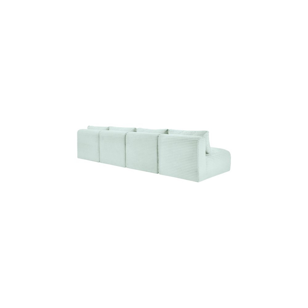 Shaggy Mint Corduroy Performance Fabric Modular Sofa