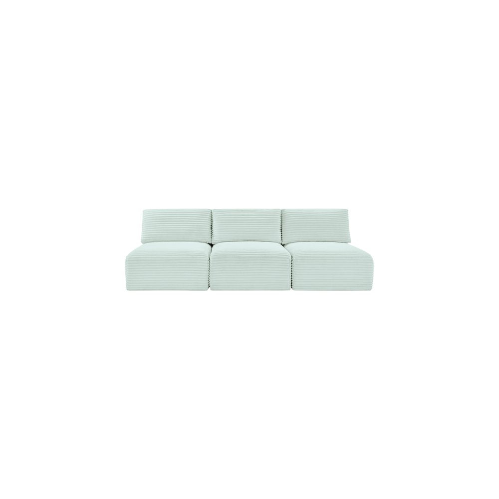 Shaggy Mint Corduroy Performance Fabric Modular Sofa