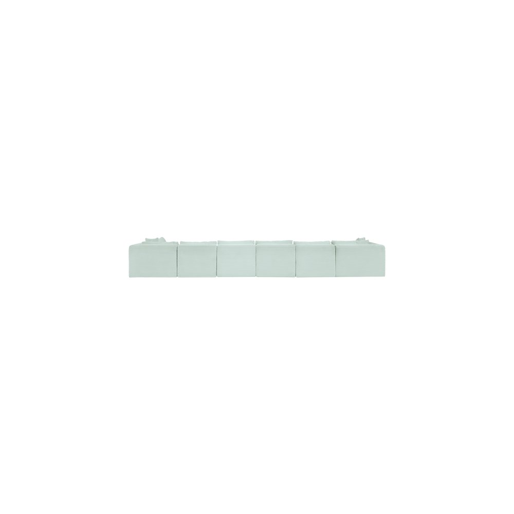Shaggy Mint Corduroy Performance Fabric Modular Sectional