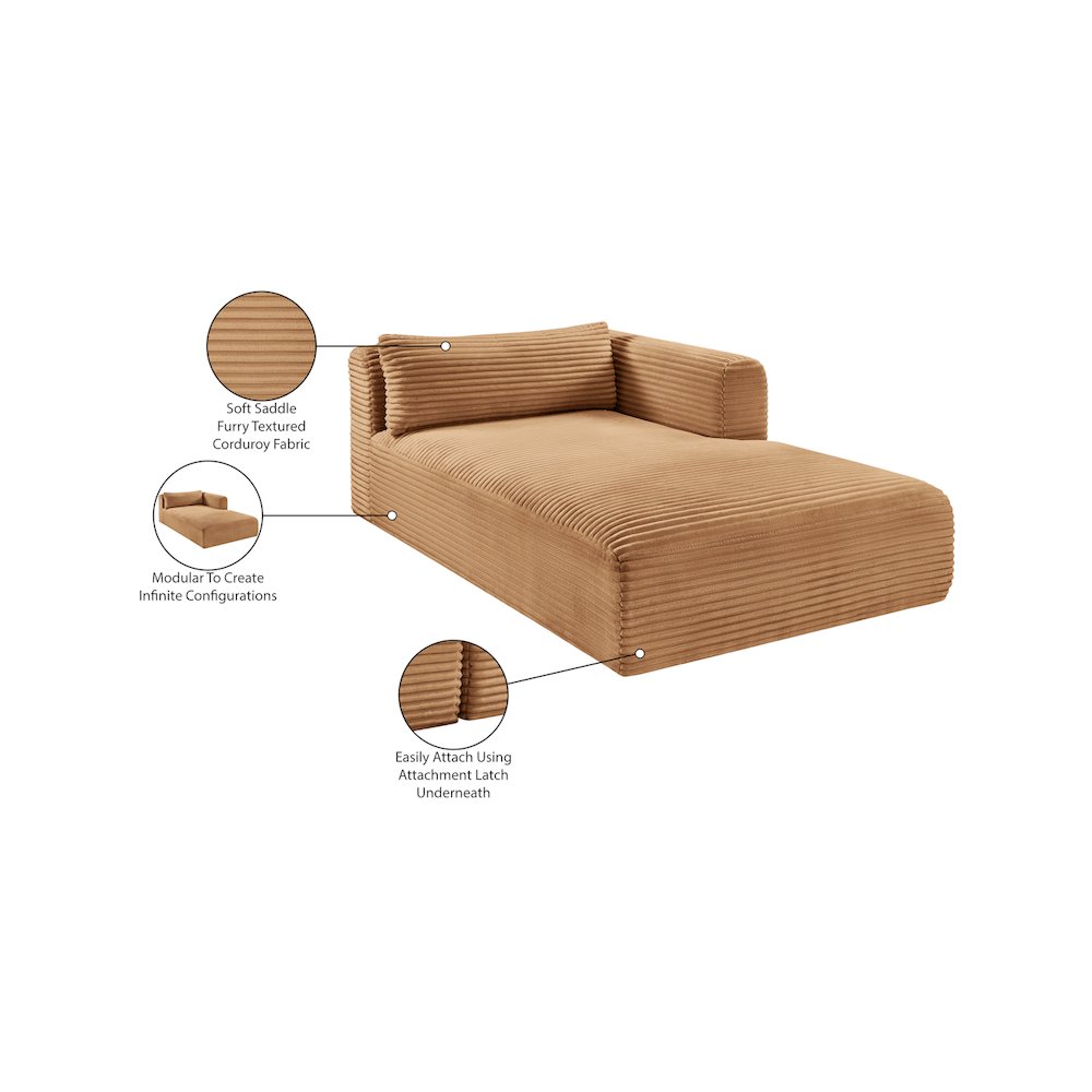 Shaggy Saddle Corduroy Performance Fabric Chaise