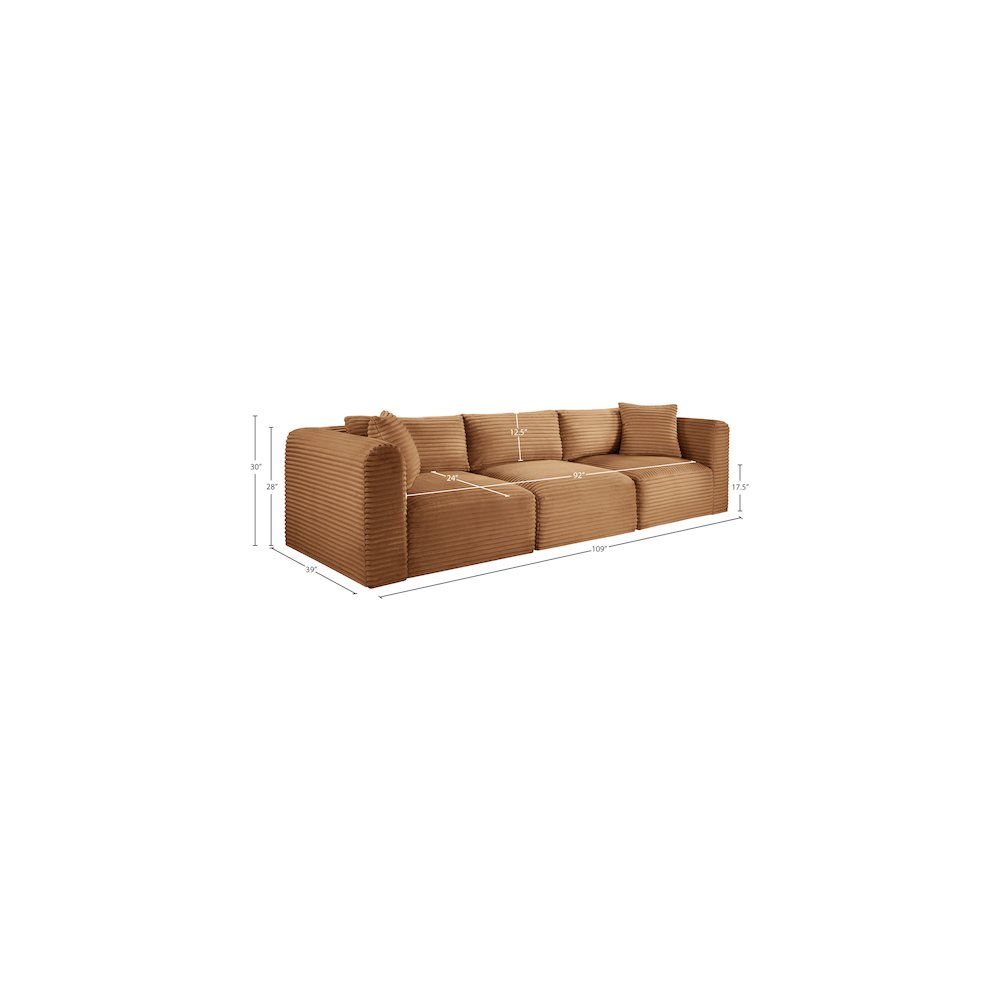 Shaggy Saddle Corduroy Performance Fabric Modular Sofa