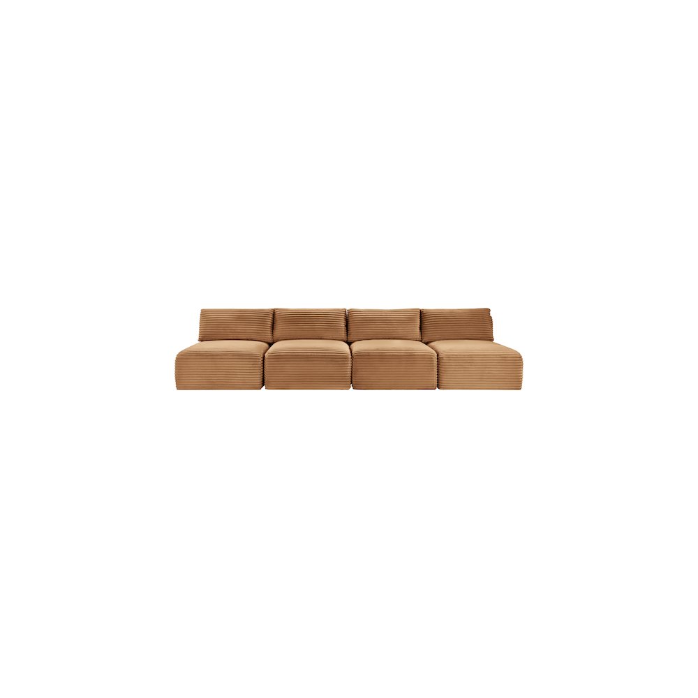 Shaggy Saddle Corduroy Performance Fabric Modular Sofa