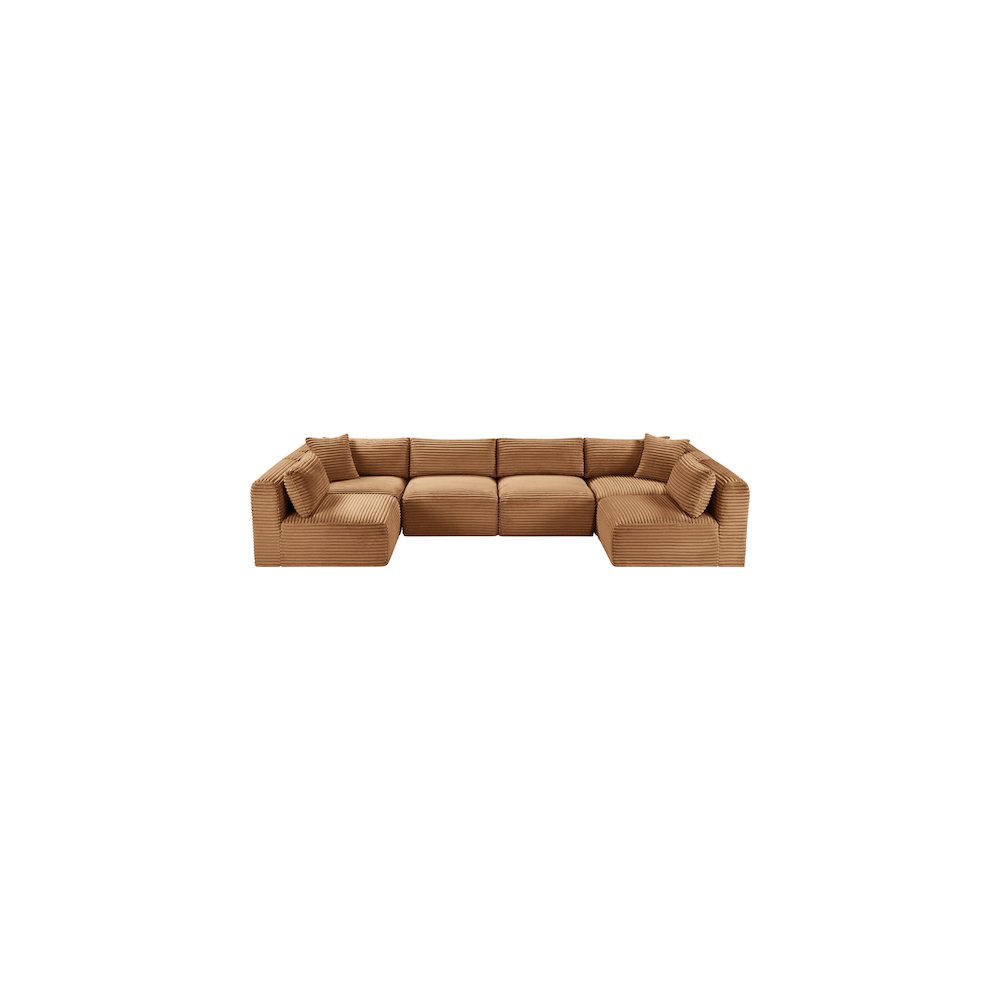 Shaggy Saddle Corduroy Performance Fabric Modular Sectional