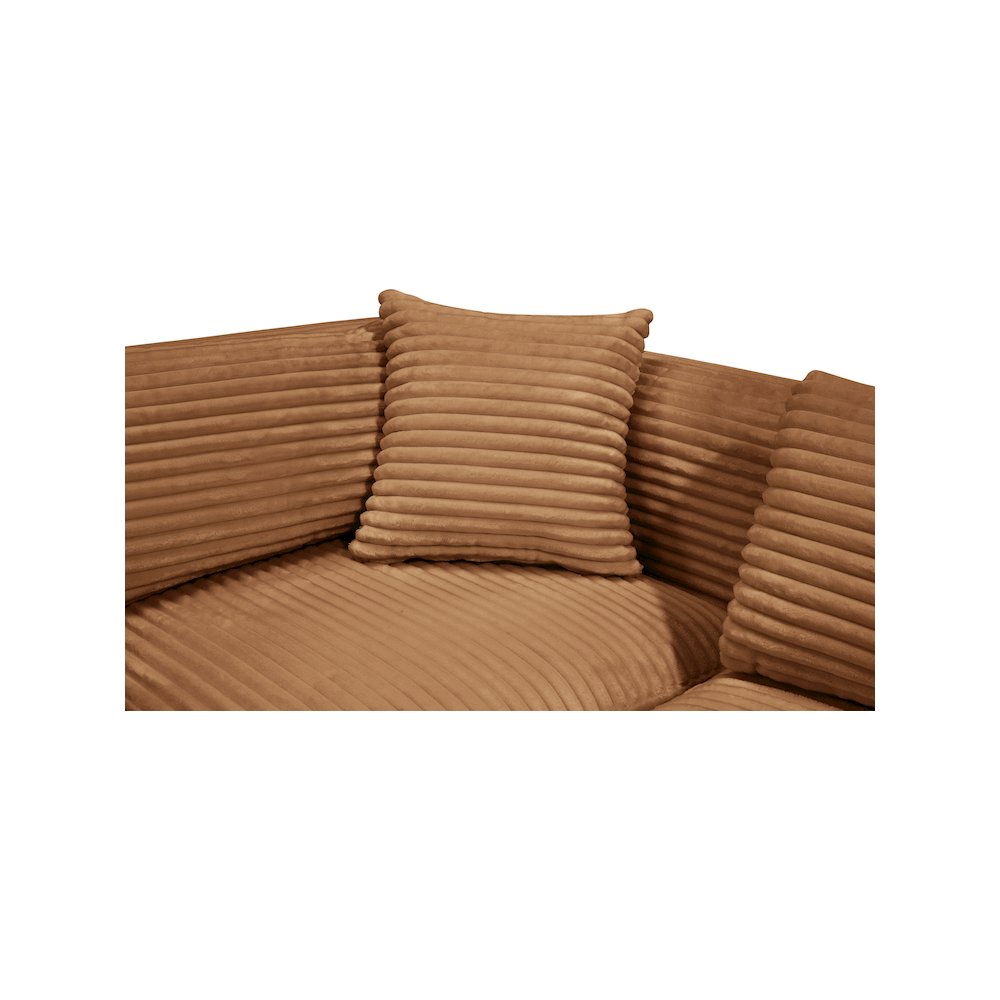 Shaggy Saddle Corduroy Performance Fabric Modular Sectional