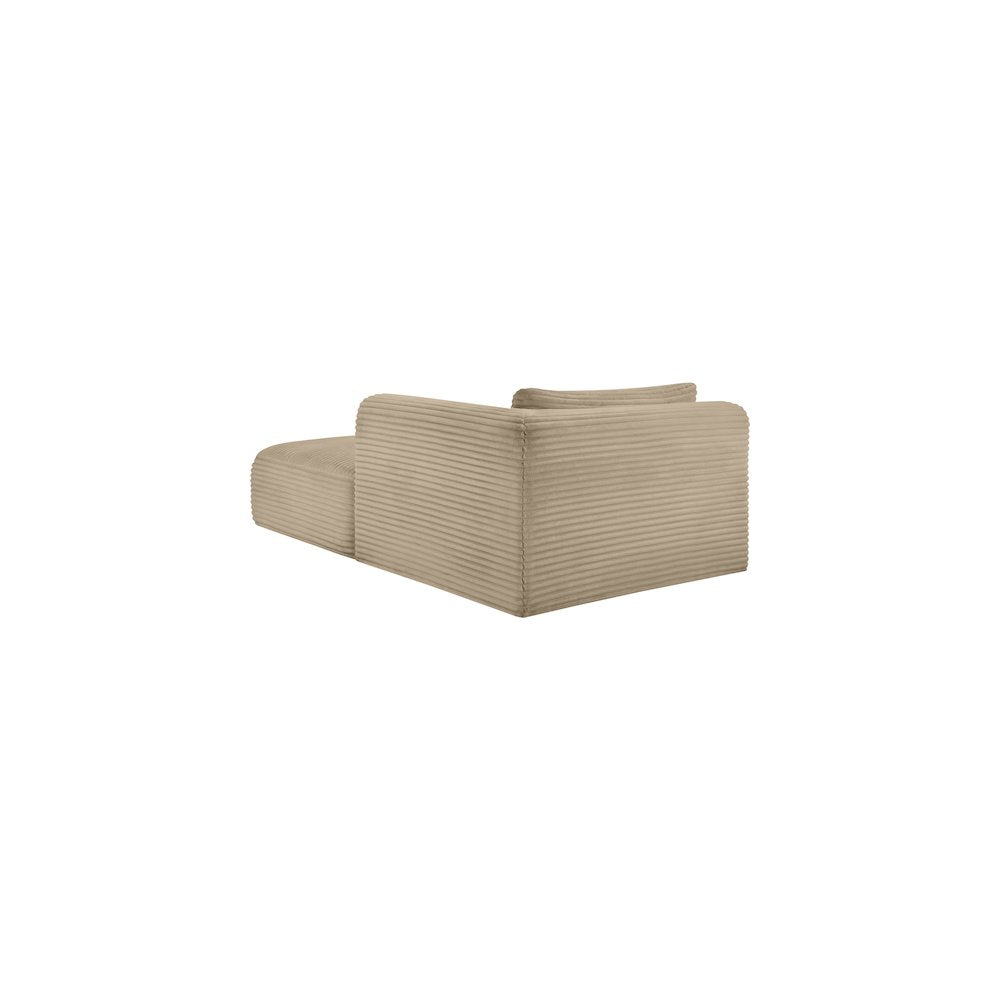 Shaggy Taupe Corduroy Performance Fabric Chaise
