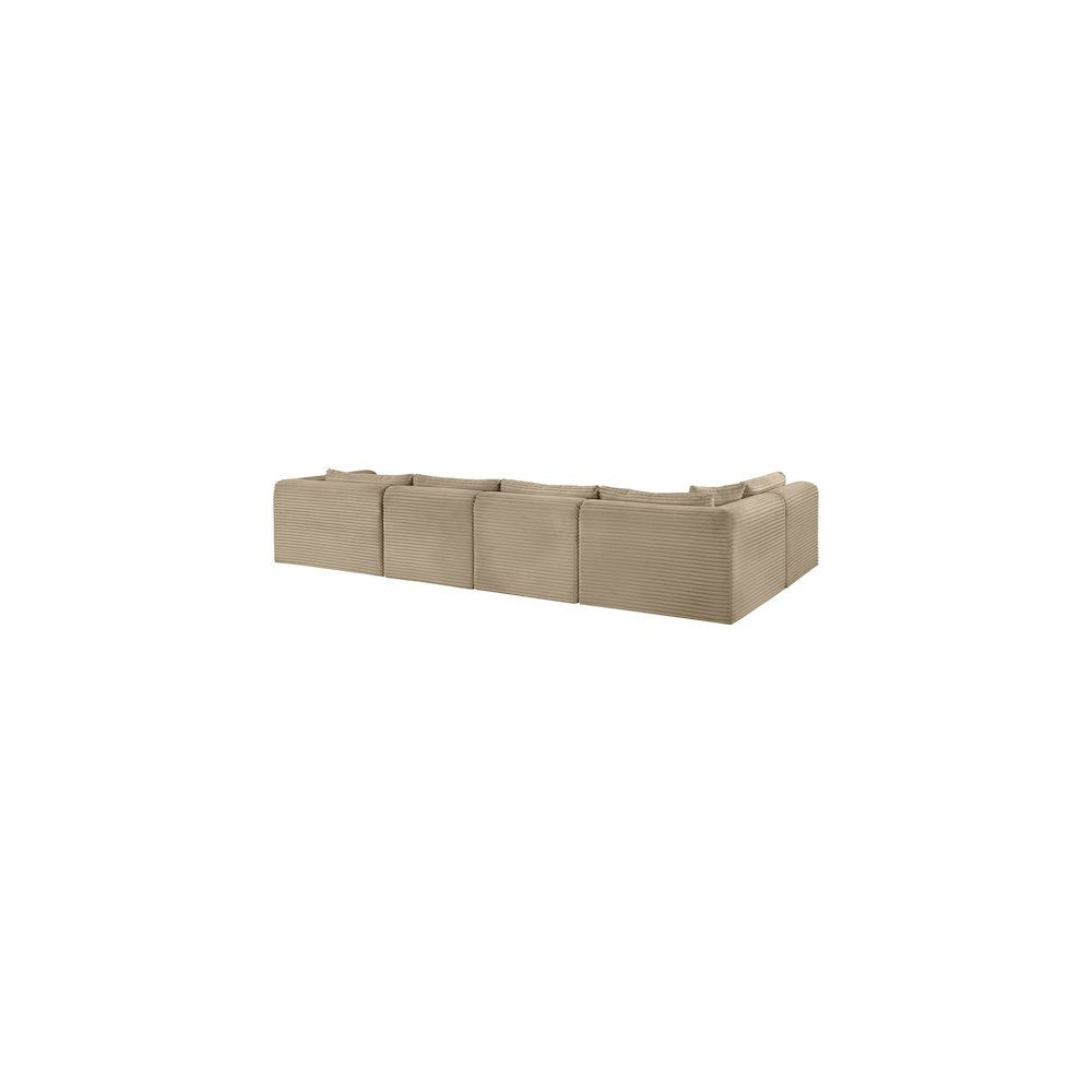 Shaggy Taupe Corduroy Performance Fabric Modular Sectional