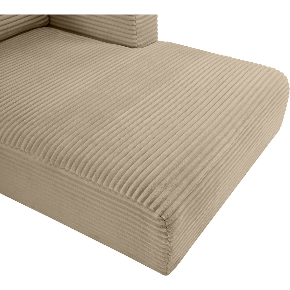 Shaggy Taupe Corduroy Performance Fabric Modular Sectional