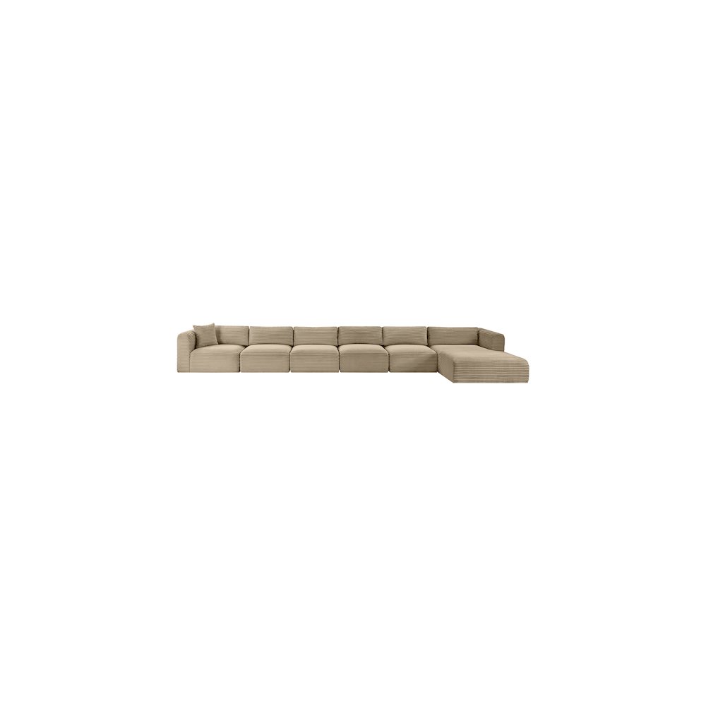 Shaggy Taupe Corduroy Performance Fabric Modular Sectional