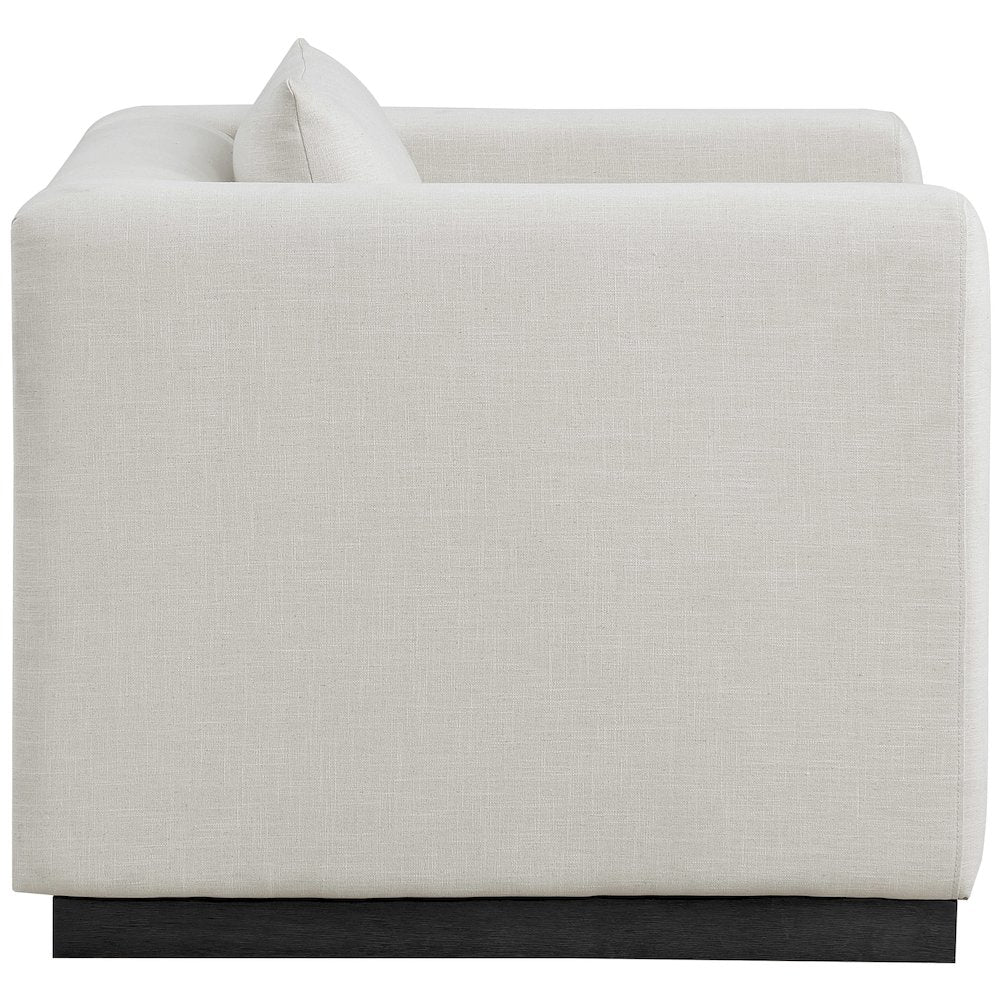 Alfie Beige Linen Textured Fabic Chair