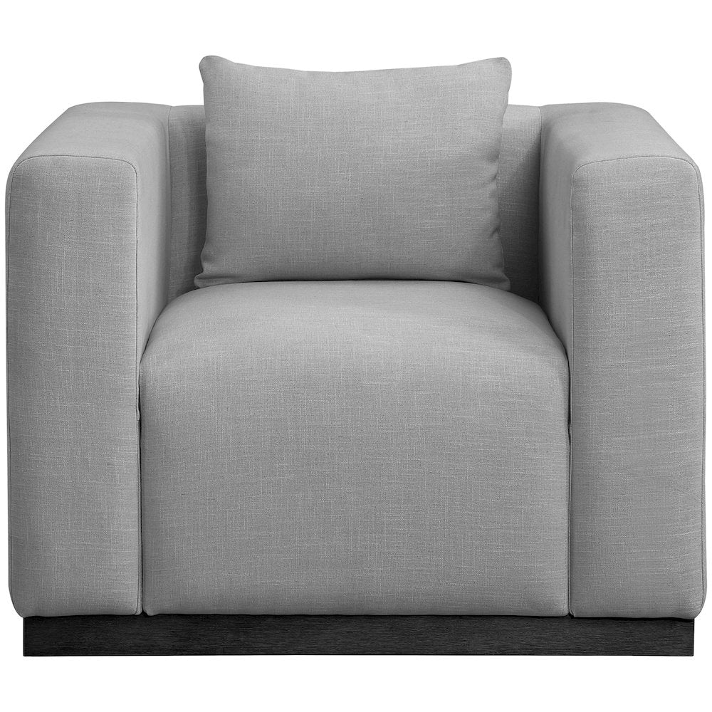 Alfie Grey Linen Textured Fabic Chair