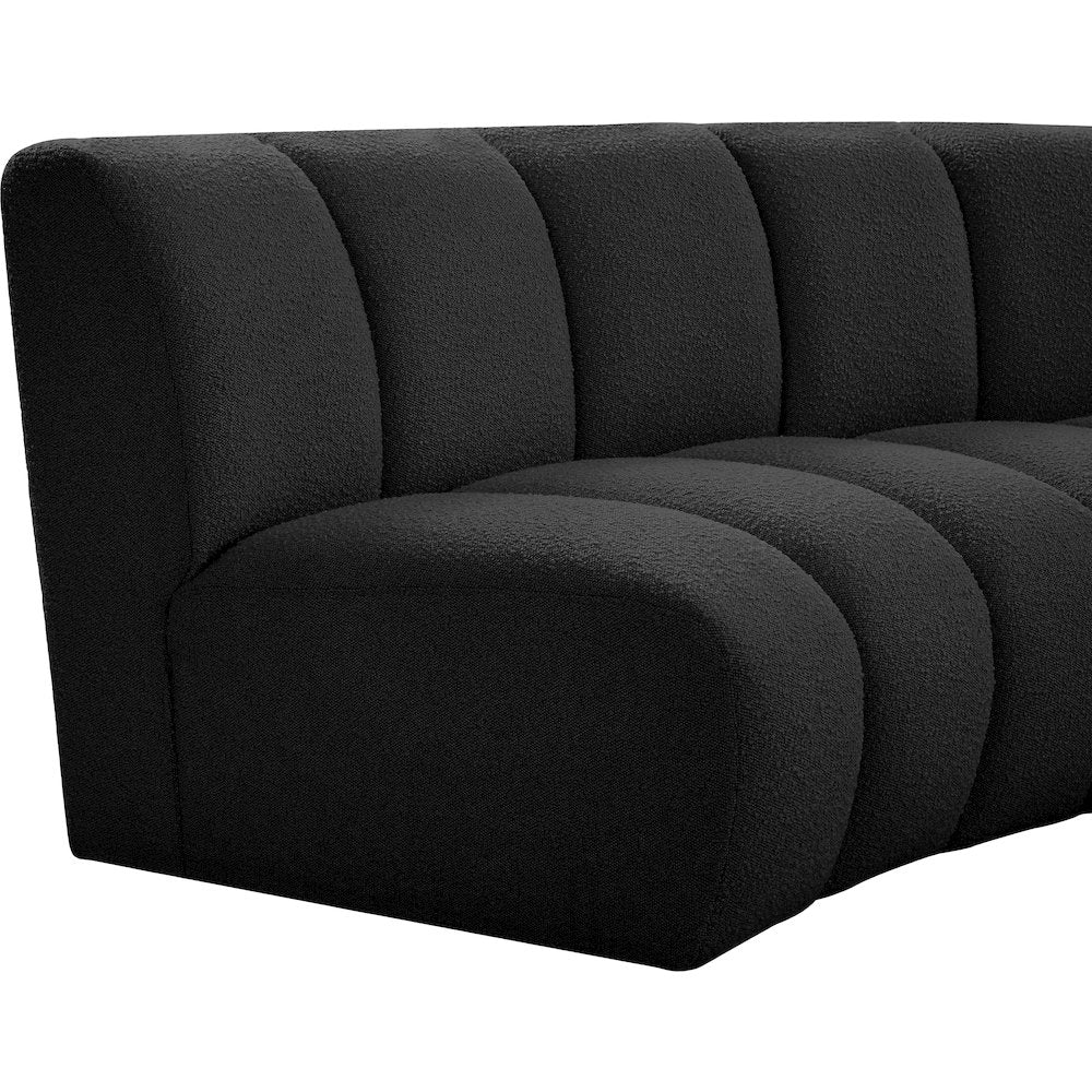 Infinity Black Boucle Fabric 4pc. Modular Sectional