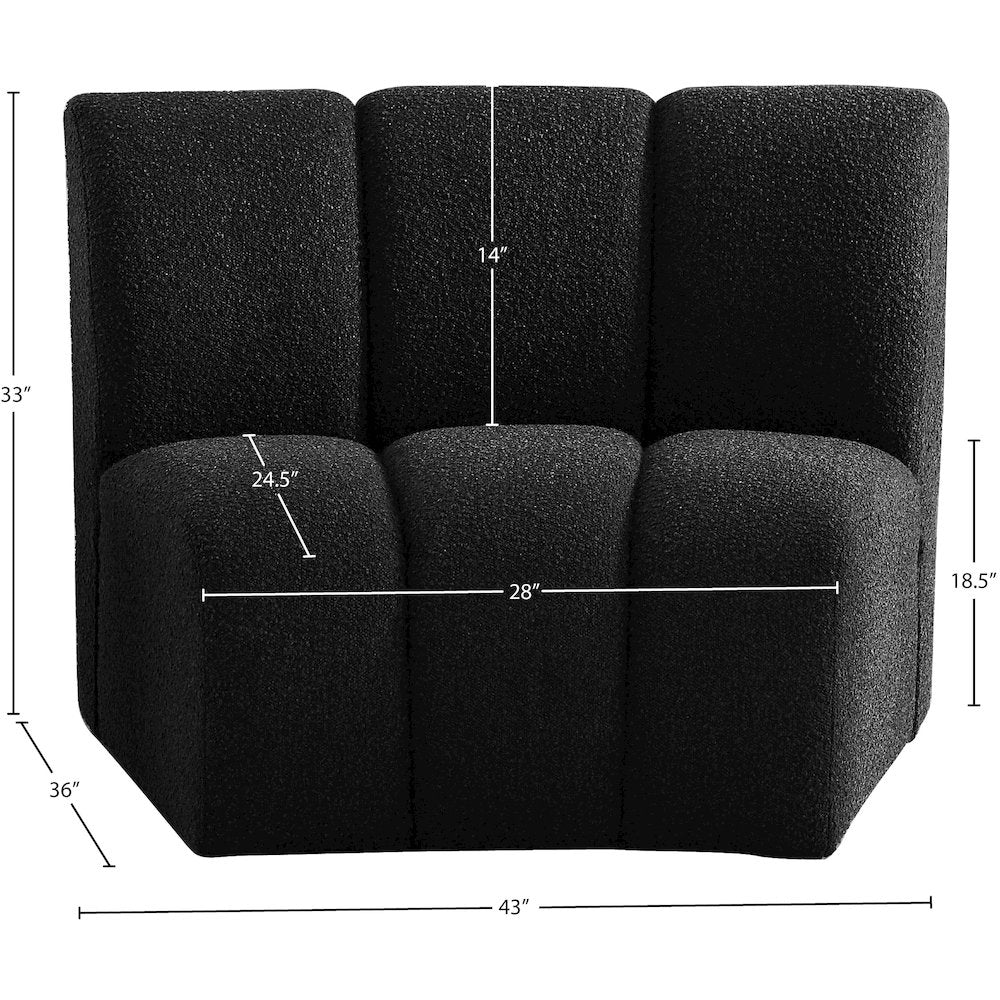 Infinity Black Boucle Fabric Modular Chair