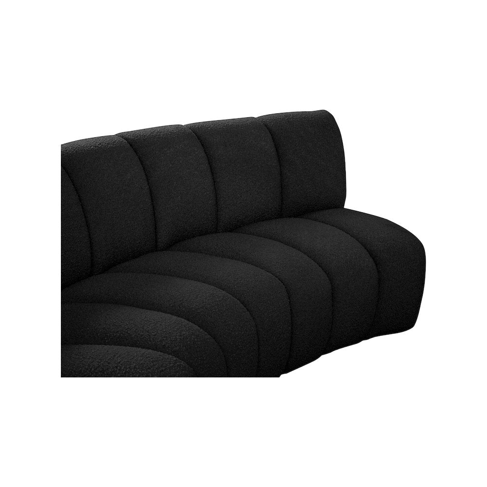 Infinity Black Boucle Fabric 6pc. Modular Sectional