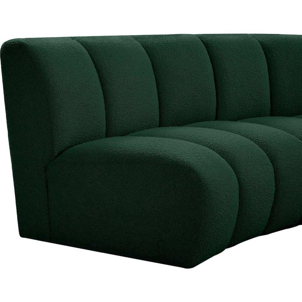 Infinity Green Boucle Fabric 4pc. Modular Sectional