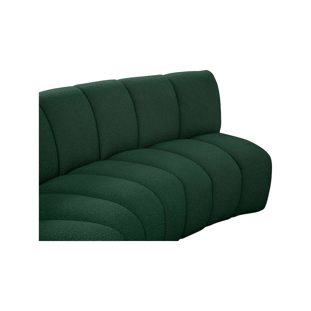 Infinity Green Boucle Fabric 4pc. Modular Sectional