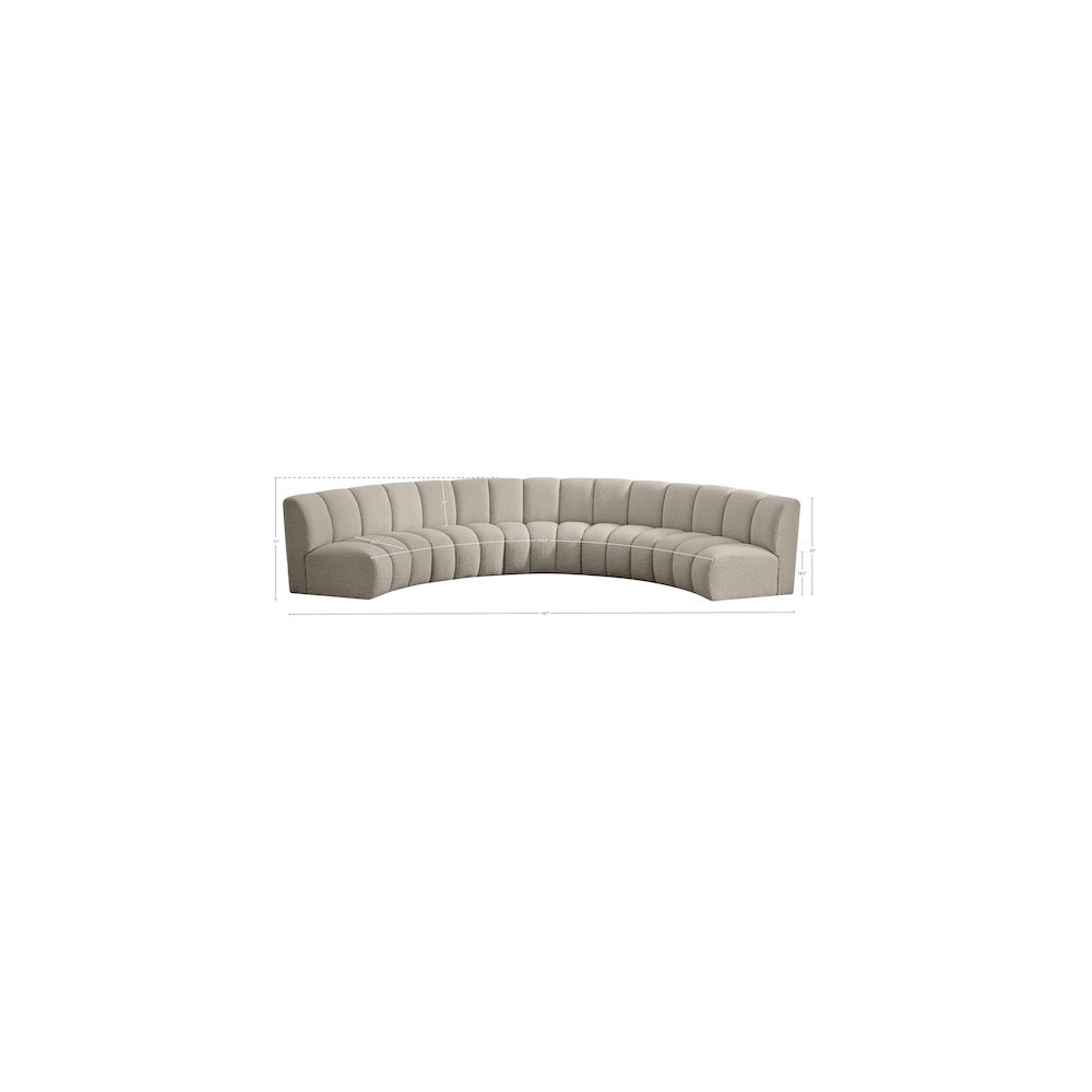 Infinity Brown Boucle Fabric 5pc. Modular Sectional