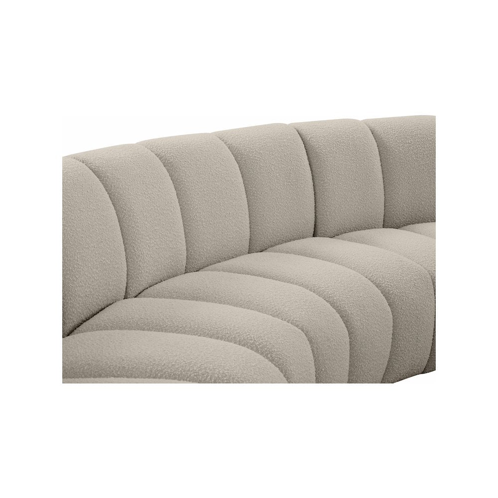Infinity Brown Boucle Fabric 5pc. Modular Sectional