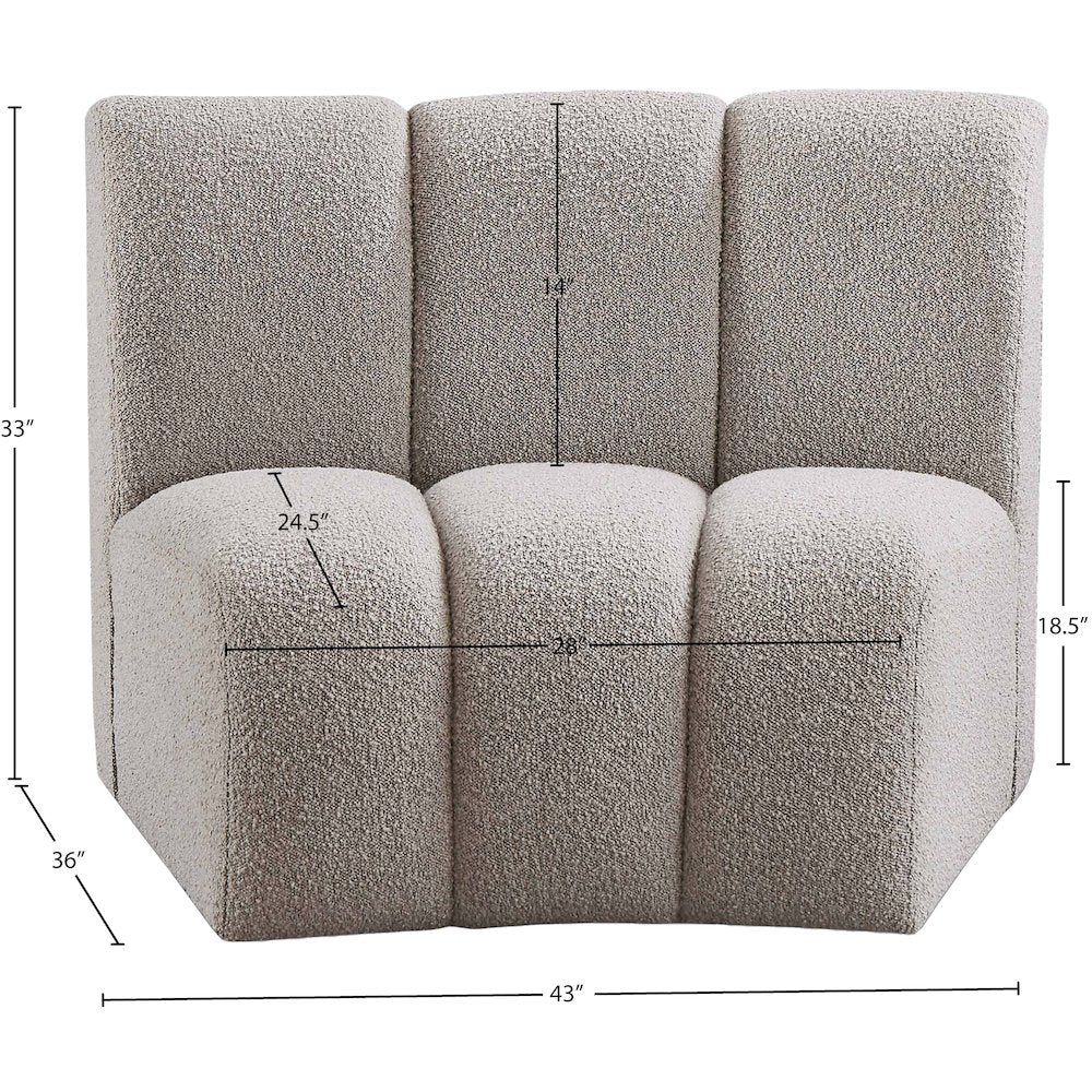 Infinity Brown Boucle Fabric Modular Chair