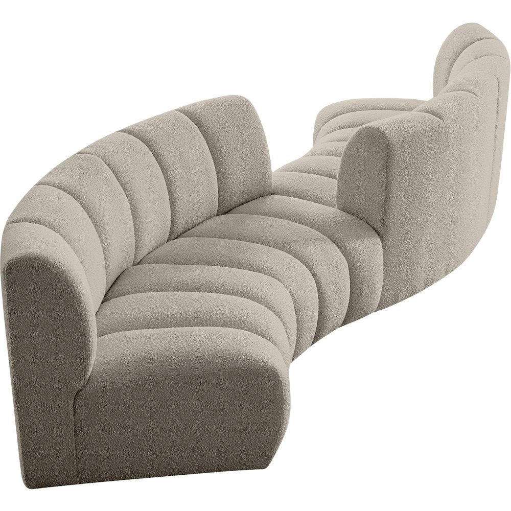 Infinity Brown Boucle Fabric 4pc. Modular Sectional