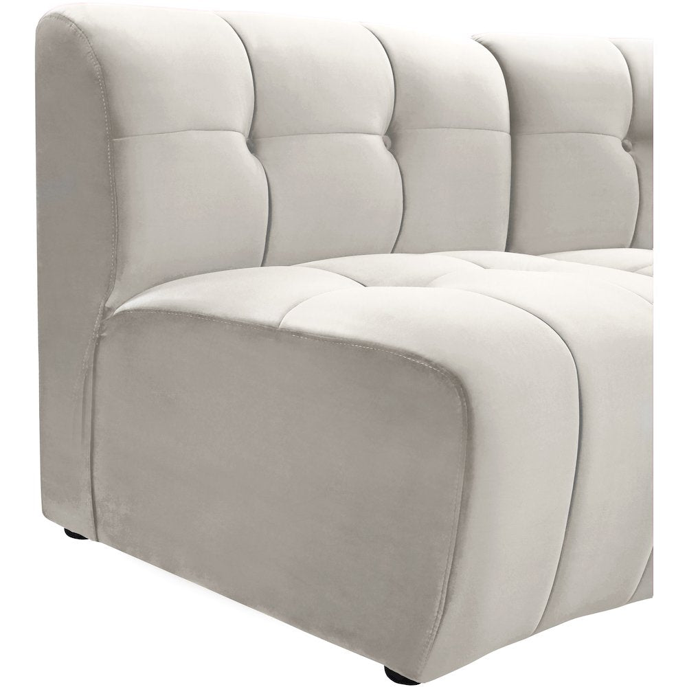 Limitless Cream Velvet 5pc. Modular Sectional