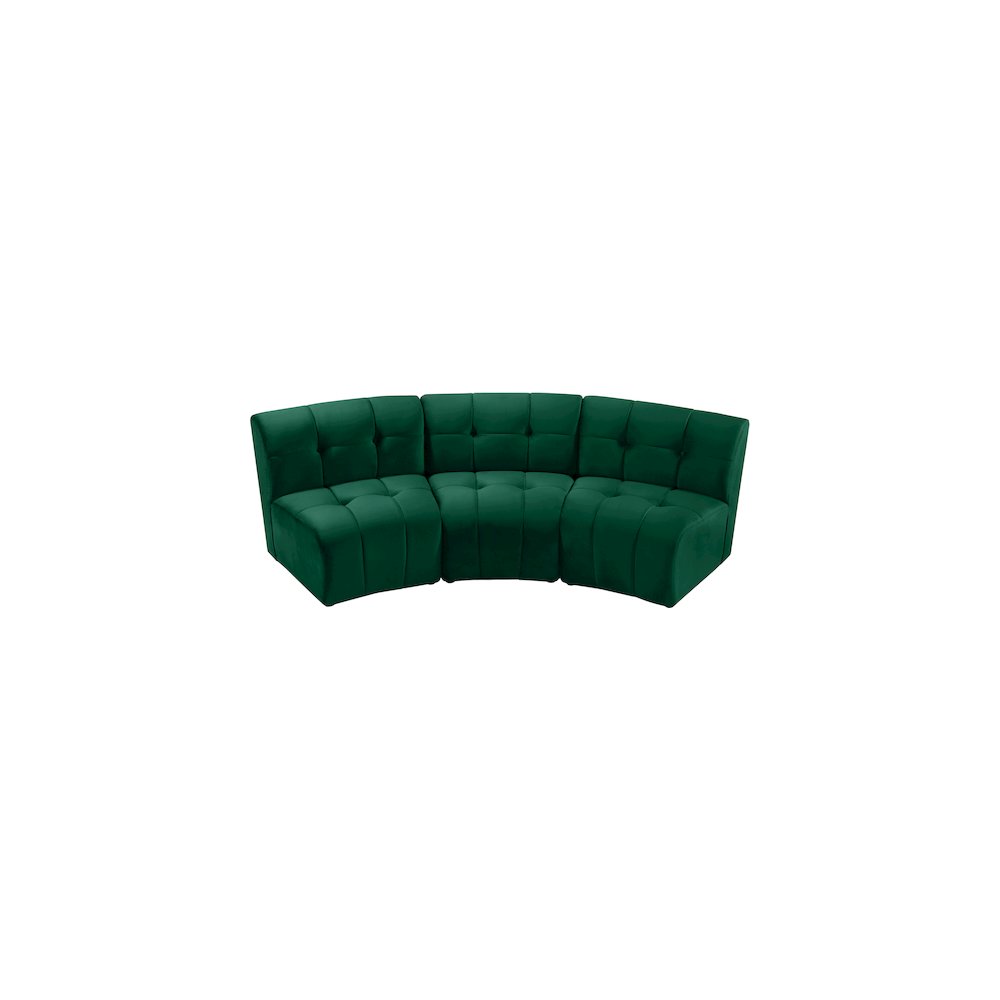 Limitless Green Velvet 3pc. Modular Sectional