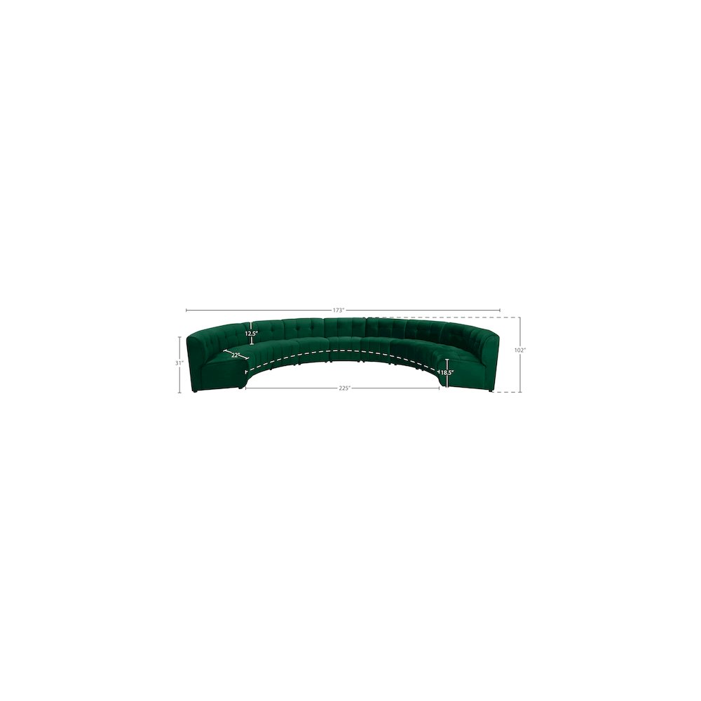 Limitless Green Velvet 9pc. Modular Sectional