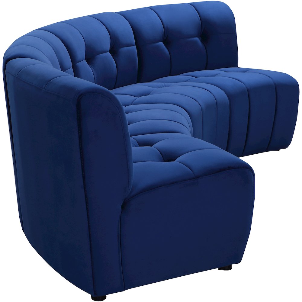 Limitless Navy Velvet 4pc. Modular Sectional