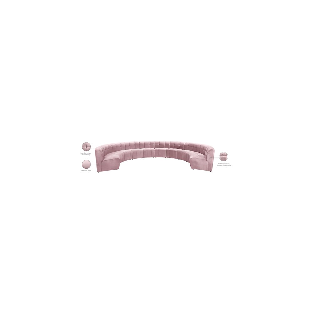 Limitless Pink Velvet 10pc. Modular Sectional