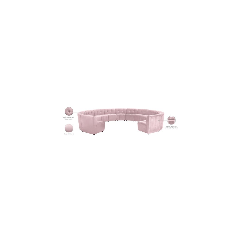 Limitless Pink Velvet 13pc. Modular Sectional