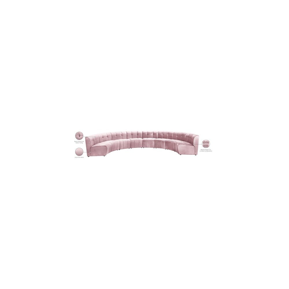 Limitless Pink Velvet 8pc. Modular Sectional