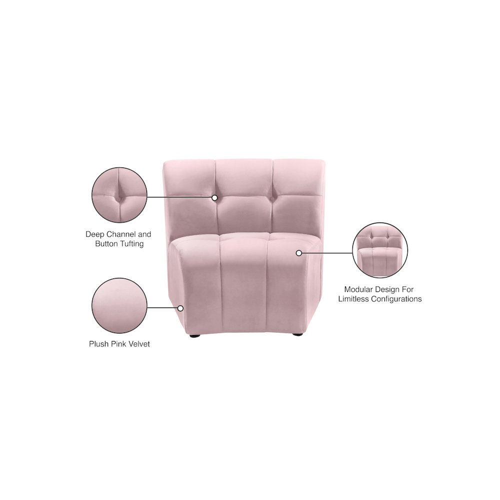 Limitless Pink Velvet Modular Chair